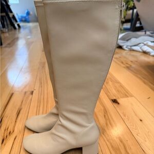 Charles & Keith knee-high boots in neutral beige